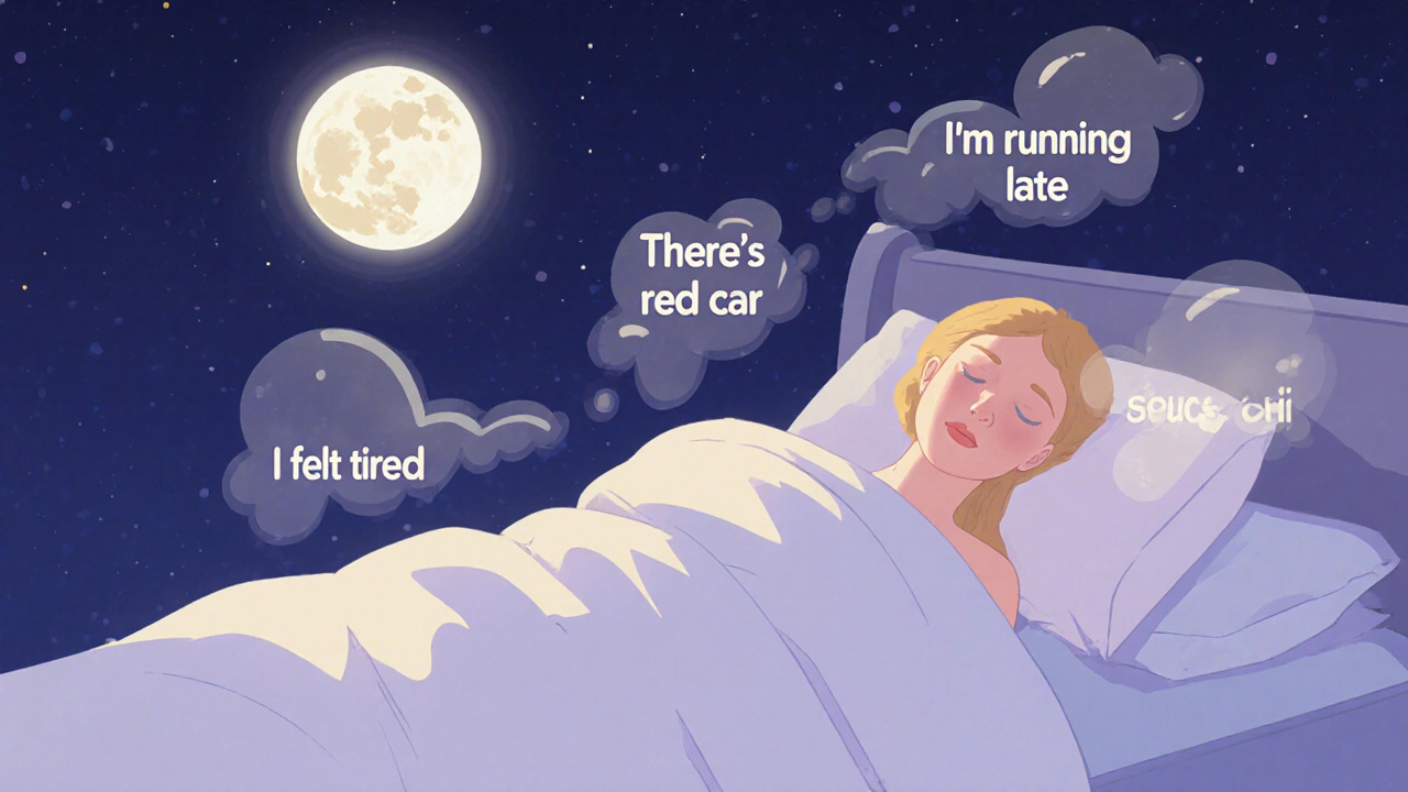 Žena spí a její mozek zpracovává anglické věty během spánku.