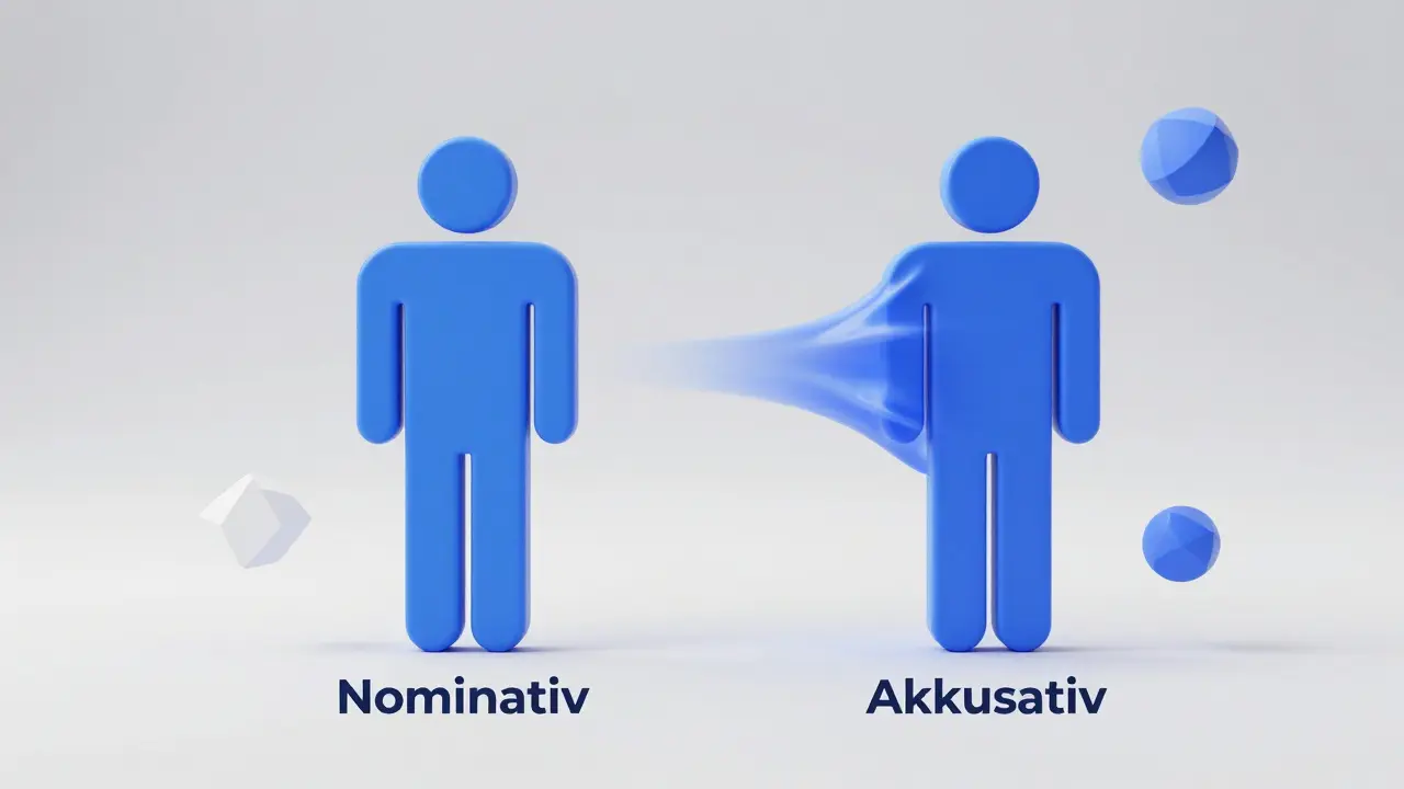 Konceptuální 3D ilustrace znázornující gramatickou změnu mužského rodu.